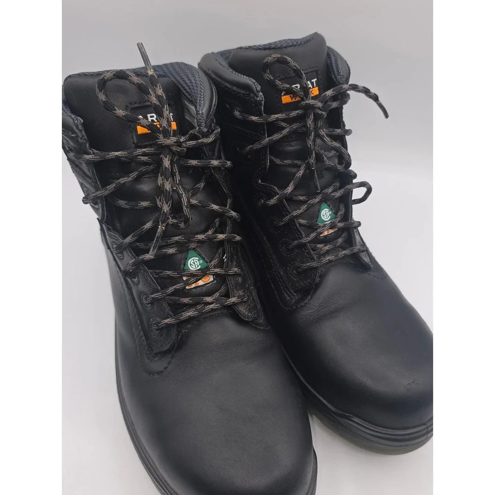 Ariat Work Rebar Lift Black Leather Waterproof Composite Toe Boots 10029134 11.5